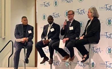 The 'Faith in Action in Opportunity Zones' panelists outline how houses of worship can repurpose their surplus property to address community needs.