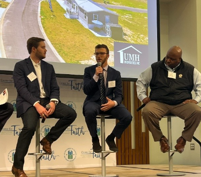 The 'Attainable Housing Options in Opportunity Zones' panelists discuss innovative housing solutions, such as manufactured and modular housing.
