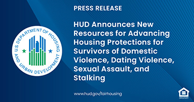 Graphic of FHEO Press Release text and HUD logo