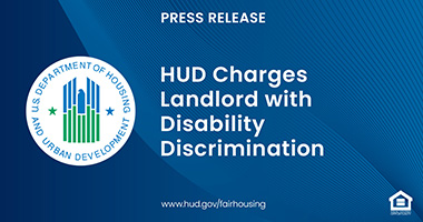 Graphic of FHEO Press Release text and HUD logo