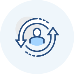 Graphic of circular arrows and person Graphic of circular arrows and person