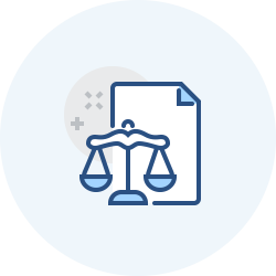 Graphic of document and legal scales Graphic of document and legal scales