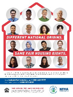 Different National Origins, Same Fair Housing Rights Poster