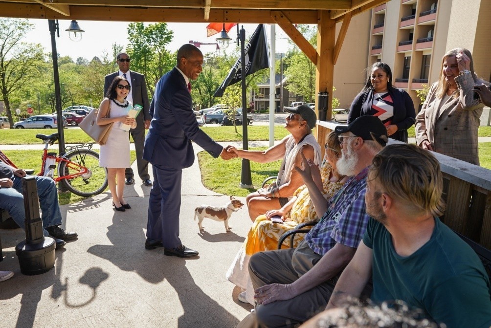 Secretary Turner, Governor Sanders and Rep. Womack toured Fayetteville Housing Authority’s Hillcrest Towers, a 120-unit complex offering accessible apartments for individuals aged 55+ or those with disabilities