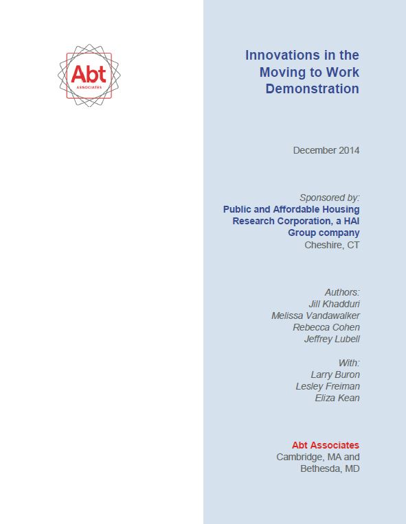 Cover page of Abt Innovations Report