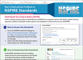 A thumbnail representation of the top half of the NSPIRE How to Provide Feedback Factsheet PDF.