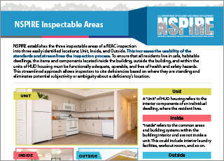 A thumbnail representation of the top half of the NSPIRE Inspectable Areas Factsheet PDF.