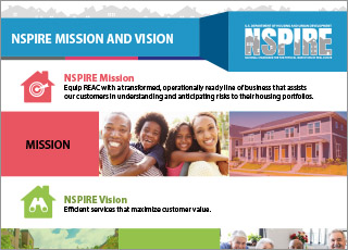 A thumbnail representation of the top half of the NSPIRE Mission and Vision Factsheet PDF.