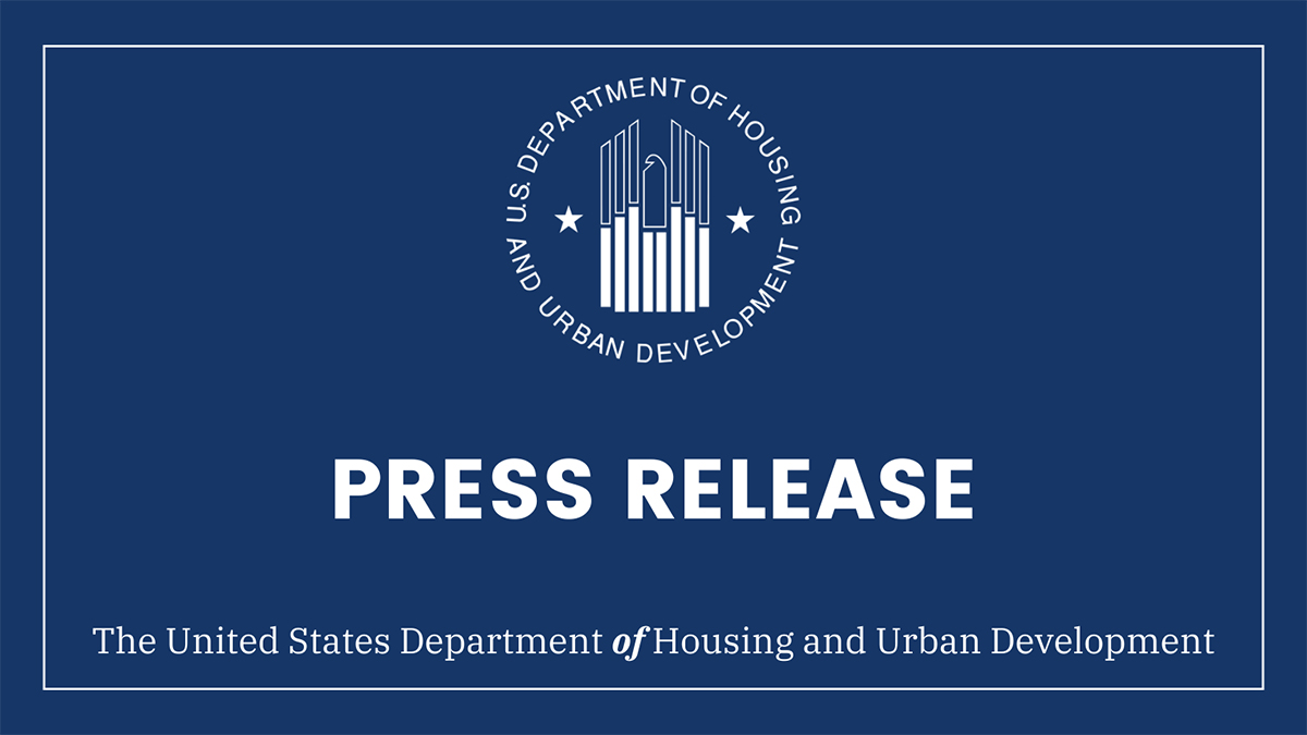 Graphic of FHEO Press Release text and HUD logo