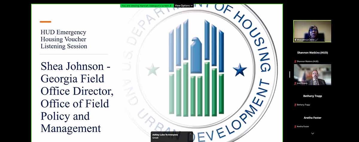 [Atlanta Regional Office Hosts Second Installment of Emergency Housing Vouchers Listening Session]. HUD Photo